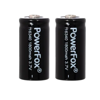 Dos baterías recargables PowerFox 16340 para punteros láser Pro Mini