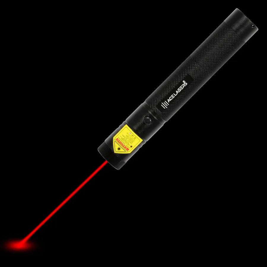 Puntero láser rojo potente ARP-1 Pro con el haz láser visible en la oscuridad