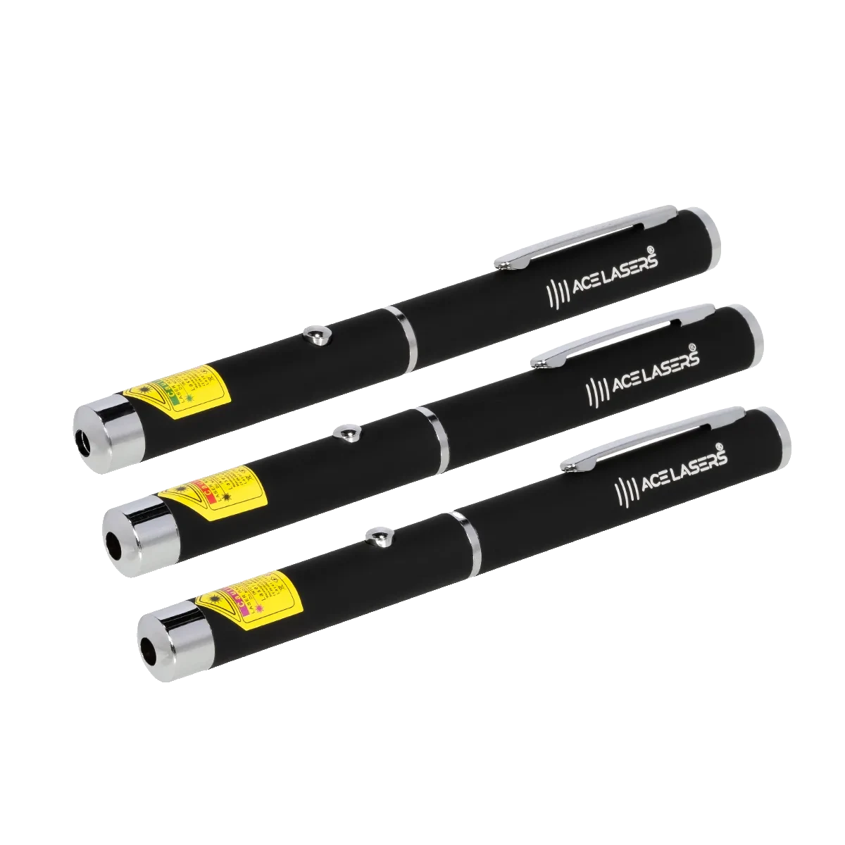 Set de tres punteros láser ACE Lasers AG-1 verde, AR-1 rojo y AV-1 violeta