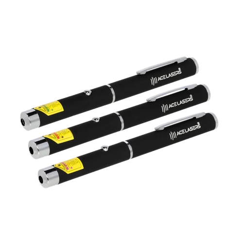 Set de tres punteros láser ACE Lasers AG-1 verde, AR-1 rojo y AV-1 violeta